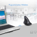 DELUX M618GX ماوس عمودي مريح لاسلكي بدقة 1600 DPI ماوس بصري، M618GX
