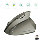 HXSJ T24 6 Buttons 2400 DPI 2.4G Wireless Vertical Ergonomic Mouse with USB Receiver, 6 Buttons T24 Black, 6 Buttons T24 Grey