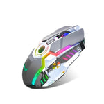 ZERODATE T30 ماوس بصري لاسلكي بإضاءة خلفية RGB قابلة للتعديل بثلاث سرعات بدقة 2400 DPI و2.4 جيجاهرتز، T30 أبيض