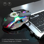 ZERODATE T30 ماوس بصري لاسلكي بإضاءة خلفية RGB قابلة للتعديل بثلاث سرعات بدقة 2400 DPI و2.4 جيجاهرتز، T30 أبيض