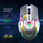ZERODATE T30 ماوس بصري لاسلكي بإضاءة خلفية RGB قابلة للتعديل بثلاث سرعات بدقة 2400 DPI و2.4 جيجاهرتز، T30 أبيض