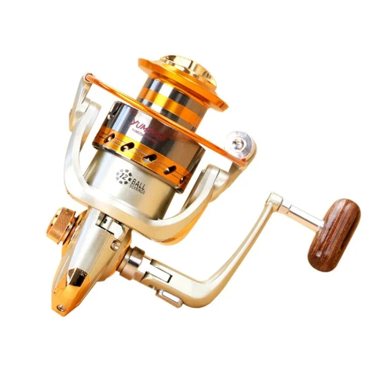 بكرة صيد دوارة بمقبض ذراع محمل كروي YUMOSHI، EF1000، EF2000، EF3000، EF4000، EF5000، EF6000، EF7000، EF8000