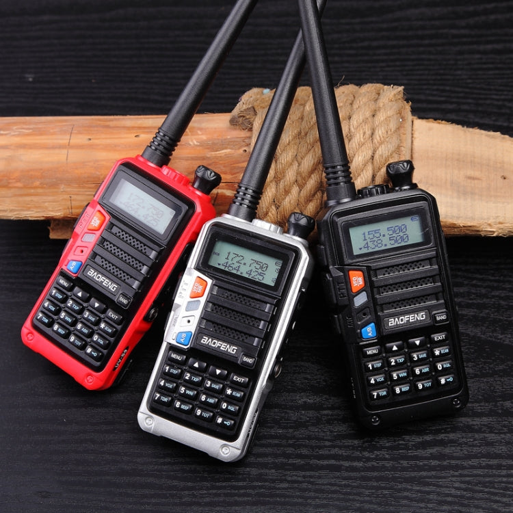 جهاز اتصال لاسلكي محمول Baofeng BF-UV5R Plus S9 FM، قابس أمريكي، أسود، أحمر، فضي