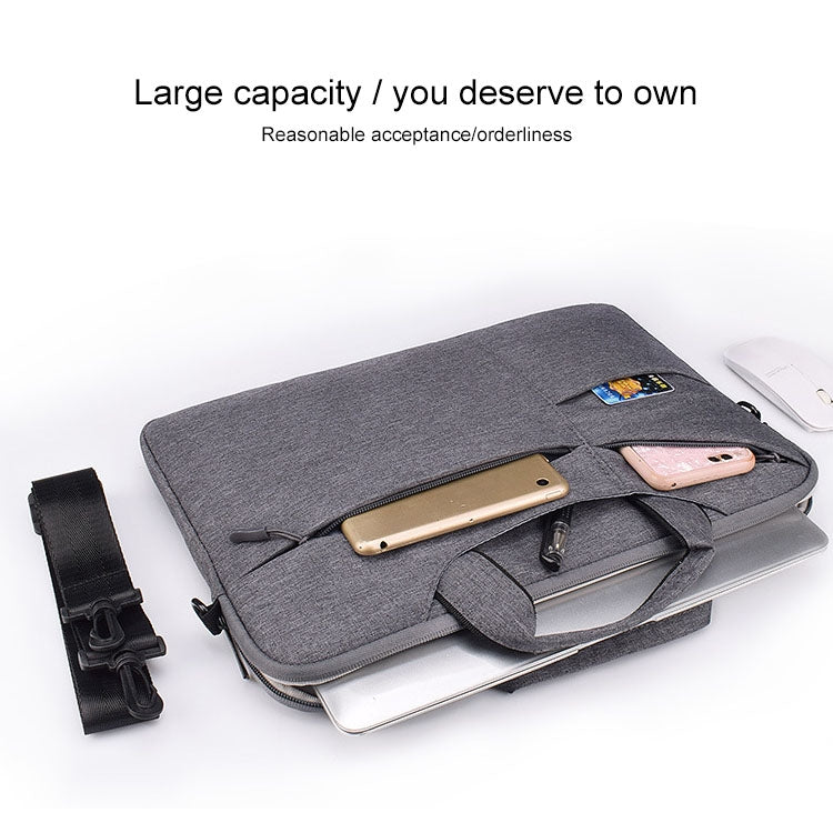ST02S Waterproof Tear Resistance Hidden Portable Strap One-shoulder Handbag for 14.1 inch Laptops, with Suitcase Belt, ST02S 14.1 inch Navy Blue, ST02S 14.1 inch Black, ST02S 14.1 inch Dark Gray, ST02S 14.1 inch Pink, ST02S 14.1 inch Light Grey