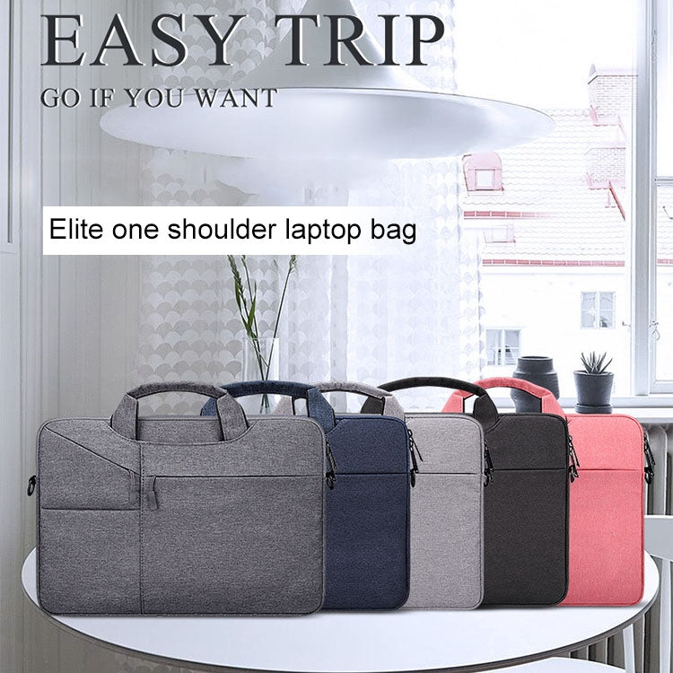 ST02S Waterproof Tear Resistance Hidden Portable Strap One-shoulder Handbag for 14.1 inch Laptops, with Suitcase Belt, ST02S 14.1 inch Navy Blue, ST02S 14.1 inch Black, ST02S 14.1 inch Dark Gray, ST02S 14.1 inch Pink, ST02S 14.1 inch Light Grey
