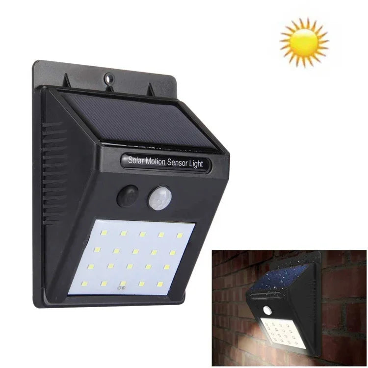20 LED للفناء / الحديقة / المنزل / الممر / الدرج / الجدار الخارجي، 20 LED ضوء أبيض
