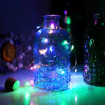 مصباح سلسلة مزخرف مع 50 مصباح LED يعمل ببطاريات 3 × AA مع تحكم عن بعد، 5 فولت تيار مستمر، إضاءة ملونة/تحكم عن بعد، إضاءة بيضاء/تحكم عن بعد، إضاءة دافئة/تحكم عن بعد