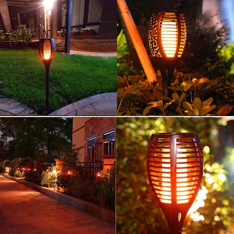ضوء لهب شمسي 96 LED ضوء حديقة خارجي، ضوء مشهد حديقة، شعلة حديقة