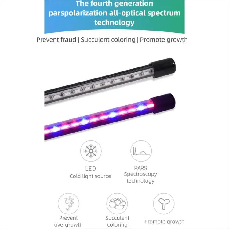 مصباح LED ثلاثي الرؤوس بقوة 30 واط مع طيف قابل للتعديل وتوقيت للإضاءة لنمو النباتات، قابس USB 5 فولت تيار مستمر، 30 واط