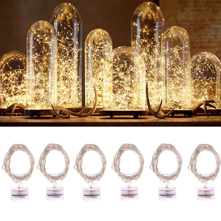 20 مصباح LED إضاءة حبلية دافئة 2700-2900 كلفن لحفلات / عطلات، الطول: 2م، تيار مستمر 6 فولت، 6 قطع 2م