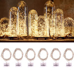 20 مصباح LED إضاءة حبلية دافئة 2700-2900 كلفن لحفلات / عطلات، الطول: 2م، تيار مستمر 6 فولت، 6 قطع 2م