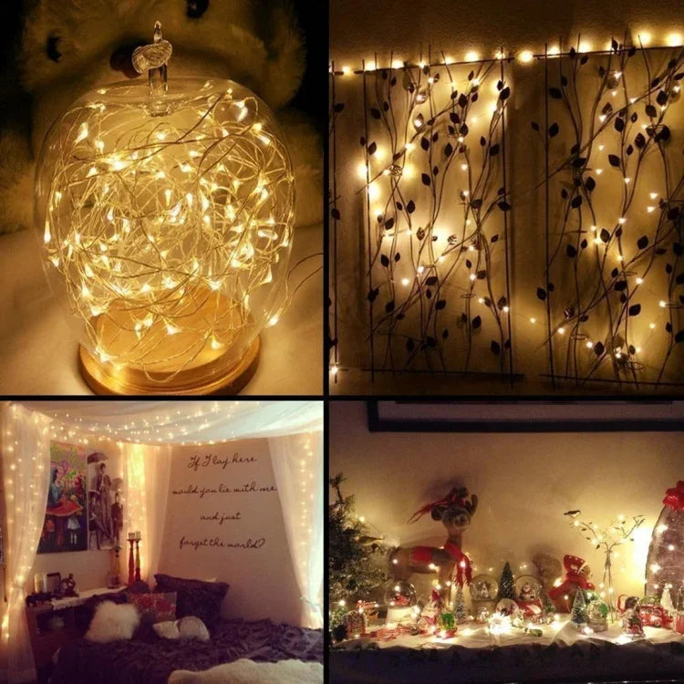 20 مصباح LED إضاءة حبلية دافئة 2700-2900 كلفن لحفلات / عطلات، الطول: 2م، تيار مستمر 6 فولت، 6 قطع 2م
