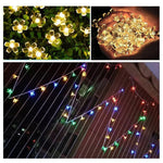 3م 20 مصباح LED إضاءة زهور الكرز الزخرفية للعطلات، تعمل بالبطارية، 3م إضاءة ملونة، 3م إضاءة بيضاء دافئة