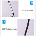 مصباح مكتب LED بقدرة 8 واط قابل للطي مع شحن USB وحماية للعين، إصدار شحن USB (أسود)، إصدار شحن USB (أبيض)