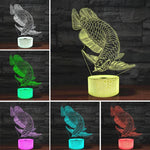 Fish Shape 3D Colorful LED Vision Light Table Lamp, USB Touch Version, USB Touch Version