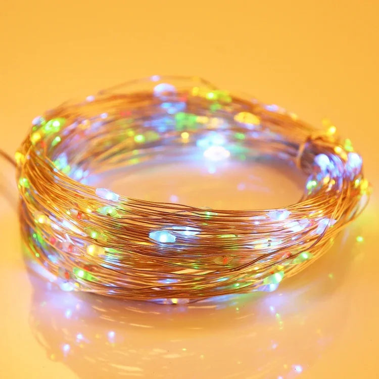 مصباح زينة 100 مصباح LED SMD 0603، 20 متر ضوء ملون