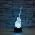 Guitar Shape 3D Colorful LED Vision Light Table Lamp, Crack Touch Version, Crack Touch Version