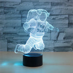 Astronaut Shape 3D Colorful LED Vision Light Table Lamp, Crack Remote Control Version, Crack Remote Control Version