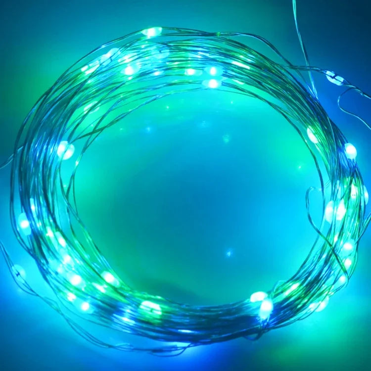 شريط إضاءة مهرجاني / زخرفي SMD-0603 يعمل عبر USB (ضوء أزرق أبيض)، LED1001LG، LED1001LW