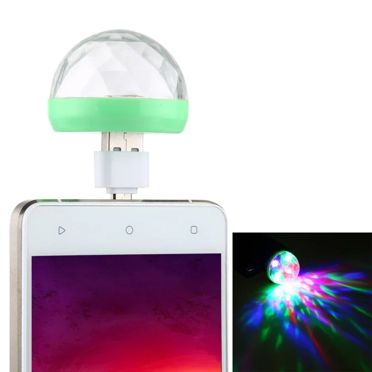 مصباح كرة سحرية LED RGB USB بقوة 4 واط مع محول مايكرو USB
