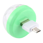 مصباح كرة سحرية LED RGB USB بقوة 4 واط مع محول مايكرو USB
