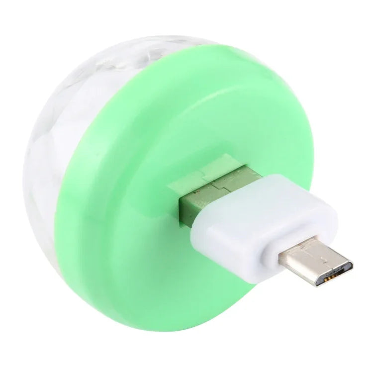 مصباح كرة سحرية LED RGB USB بقوة 4 واط مع محول مايكرو USB
