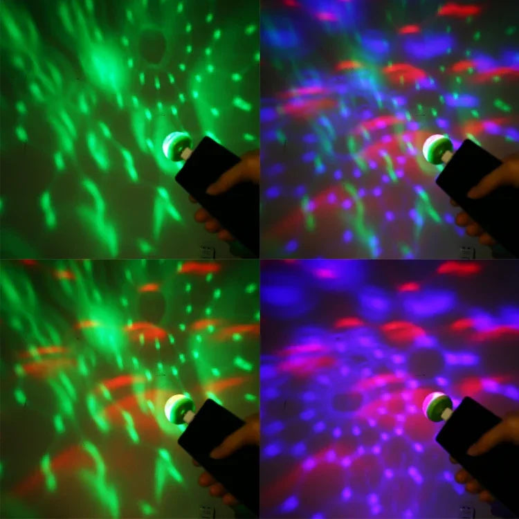مصباح كرة سحرية LED RGB USB بقوة 4 واط مع محول مايكرو USB