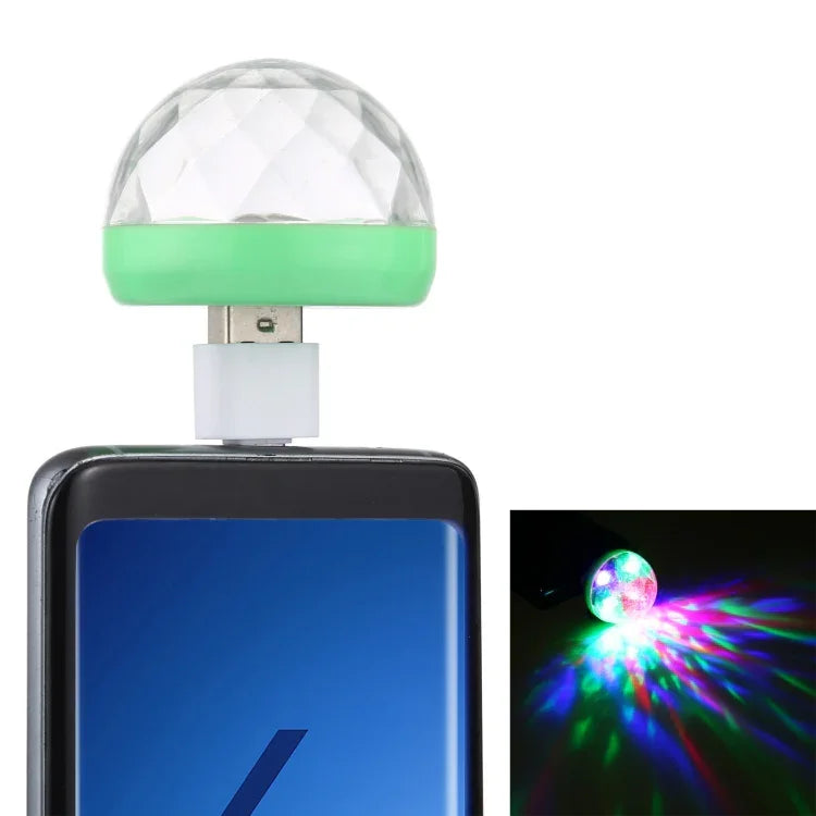 مصباح كريستال سحري LED RGB بقوة 4 واط مع محول Type-C، مع محول Type-C