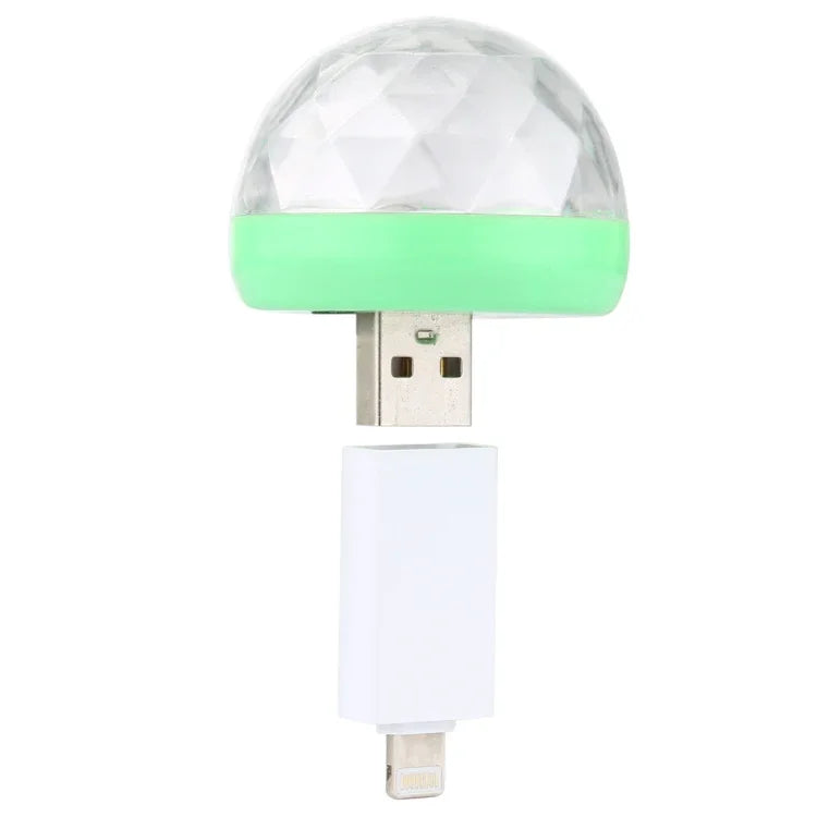 مصباح كرة سحرية LED RGB USB بقوة 4 واط مع محول 8 دبابيس
