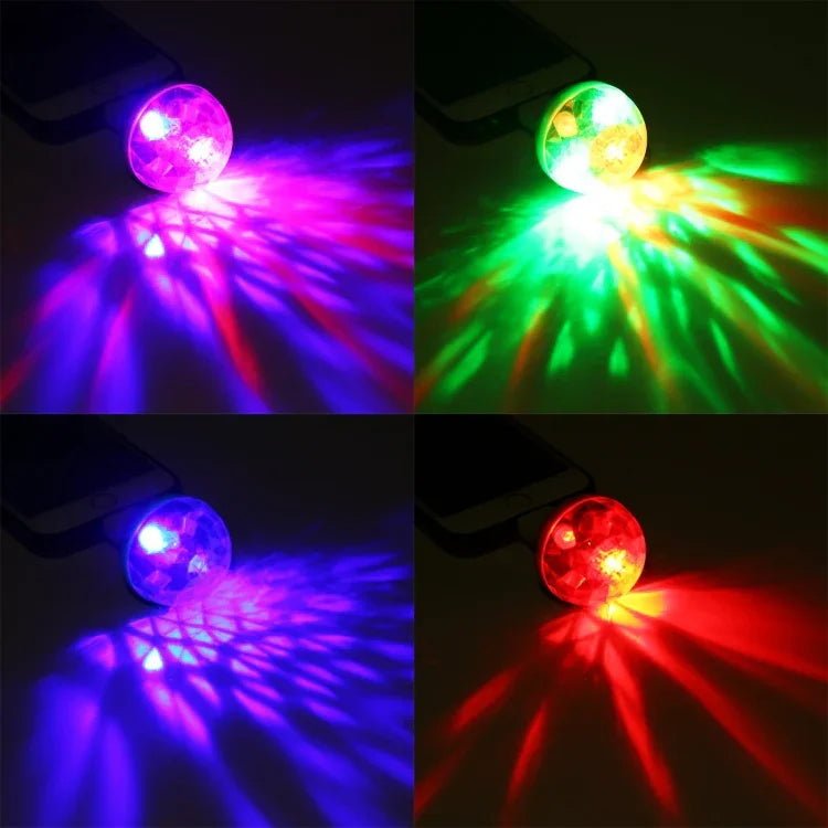 مصباح كرة سحرية LED RGB USB بقوة 4 واط مع محول 8 دبابيس
