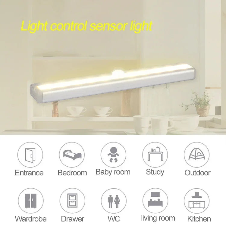 2.8 واط 40 مصباح LED أبيض دافئ شاشة عريضة ضوء حساس ذكي لجسم الإنسان ضوء ممر وخزانة LED، نسخة شحن USB، 2.8 واط 40 مصباح LED أبيض دافئ
