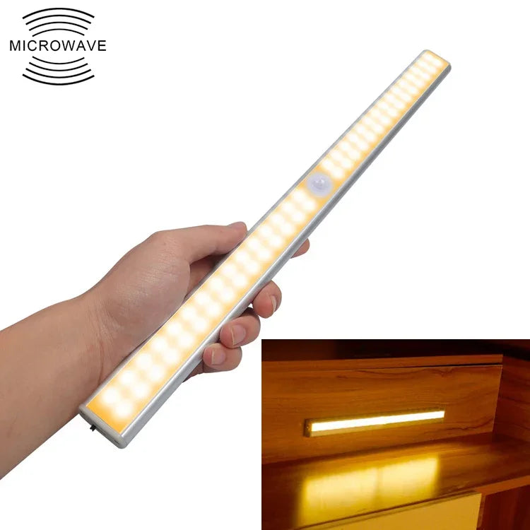 2.8 واط 60 مصباح LED أبيض دافئ شاشة عريضة ضوء حساس ذكي لجسم الإنسان ضوء ممر وخزانة LED، نسخة شحن USB، 2.8 واط 60 مصباح LED أبيض دافئ