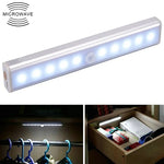 1.8 واط 10 مصابيح LED ضوء أبيض شاشة عريضة ضوء حساس ذكي لجسم الإنسان ضوء ممر وخزانة LED، نسخة بطارية، 1.8 واط 10 مصابيح LED أبيض (نسخة البطارية)