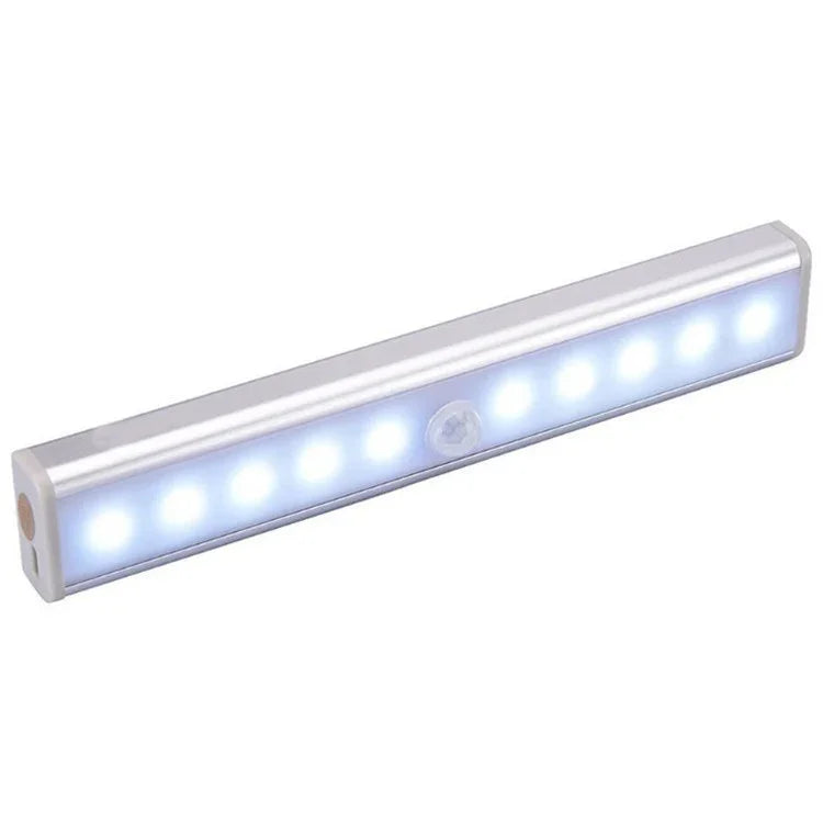 1.8 واط 10 مصابيح LED ضوء أبيض شاشة عريضة ضوء حساس ذكي لجسم الإنسان ضوء ممر وخزانة LED، نسخة بطارية، 1.8 واط 10 مصابيح LED أبيض (نسخة البطارية)