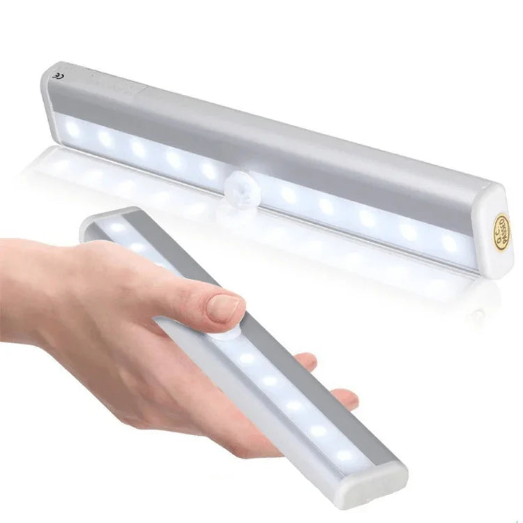 1.8 واط 10 مصابيح LED ضوء أبيض شاشة عريضة ضوء حساس ذكي لجسم الإنسان ضوء ممر وخزانة LED، نسخة بطارية، 1.8 واط 10 مصابيح LED أبيض (نسخة البطارية)