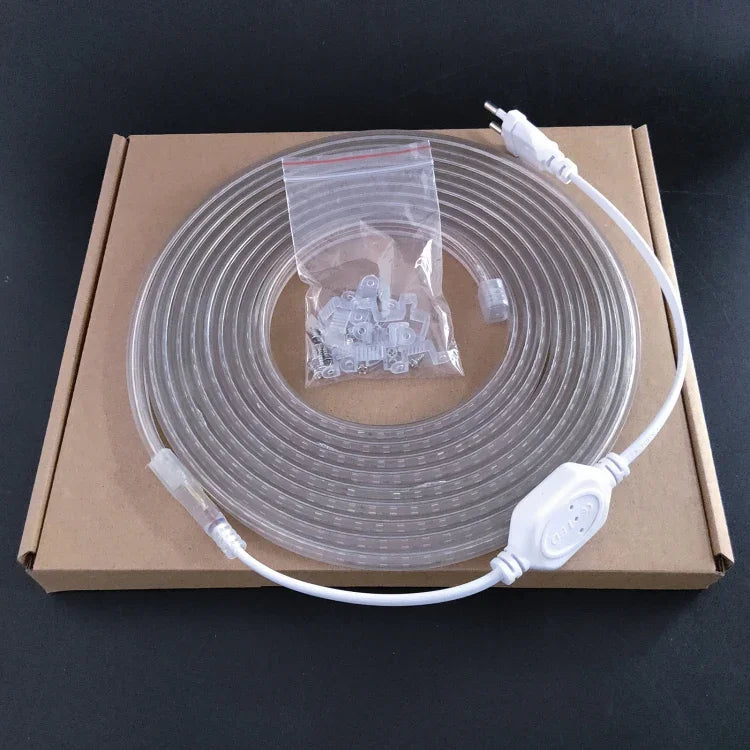 شريط إضاءة 10 أمتار SMD 2835 مع 1200 LED، AC 220V-240V، قابس الاتحاد الأوروبي، 10 أمتار