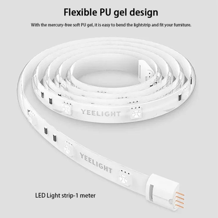 شريط إضاءة LED ذكي قابل للتحكم عن بعد عبر تطبيق WiFi من Xiaomi Youpin Yeelight، الطول: 1 متر