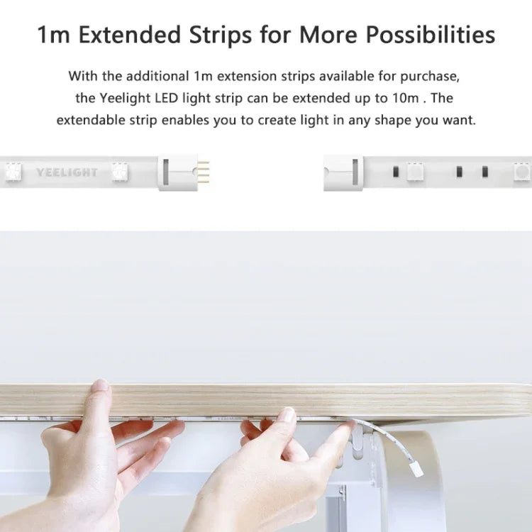 شريط إضاءة LED ذكي قابل للتحكم عن بعد عبر تطبيق WiFi من Xiaomi Youpin Yeelight، الطول: 1 متر