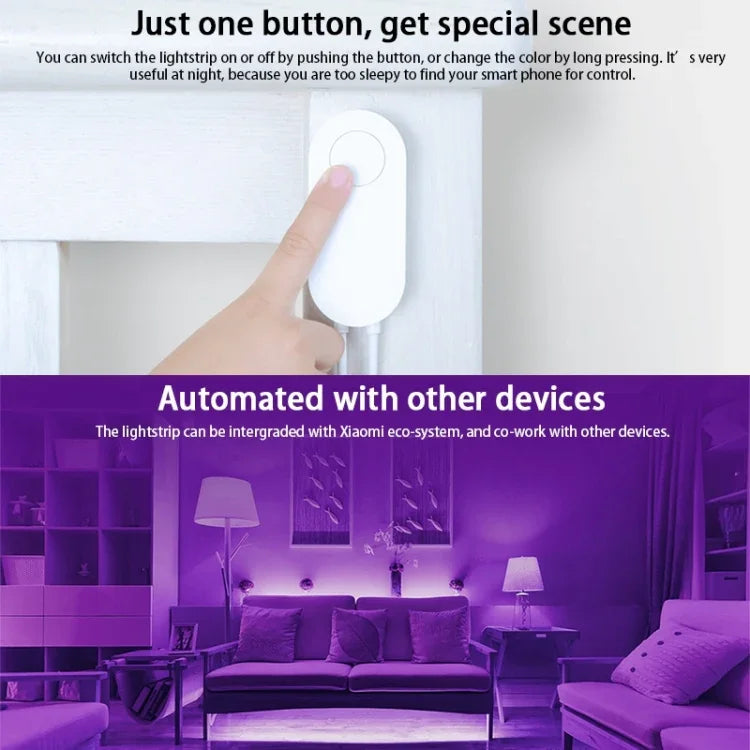 شريط إضاءة LED ذكي قابل للتحكم عن بعد عبر تطبيق WiFi من Xiaomi Youpin Yeelight، الطول: 1 متر