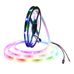 شريط إضاءة LED RGB WS2812B 5050 SMD مقاوم للماء، 30 مصباح LED/متر، 12 فولت تيار مستمر، الطول: 5 متر، شريط إضاءة محاط