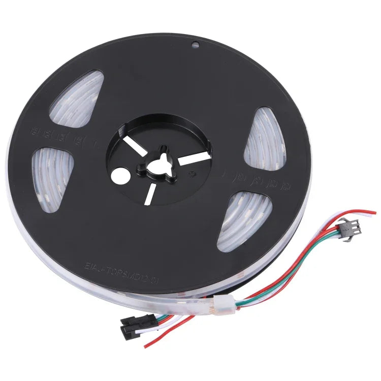 شريط إضاءة LED RGB WS2812B 5050 SMD مقاوم للماء، 30 مصباح LED/متر، 12 فولت تيار مستمر، الطول: 5 متر، شريط إضاءة محاط