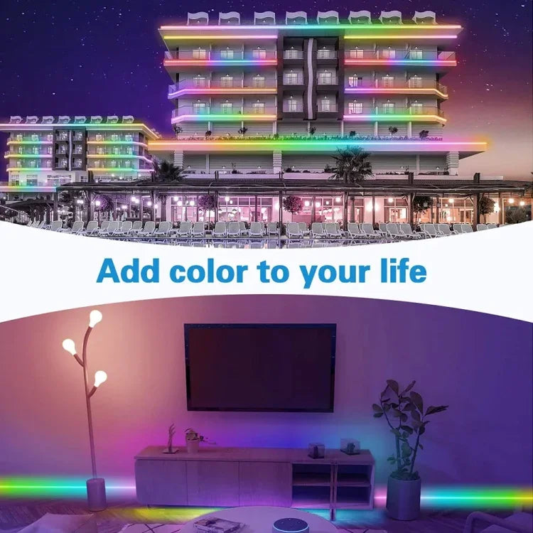شريط إضاءة LED RGB WS2812B 5050 SMD مقاوم للماء، 30 مصباح LED/متر، 12 فولت تيار مستمر، الطول: 5 متر، شريط إضاءة محاط