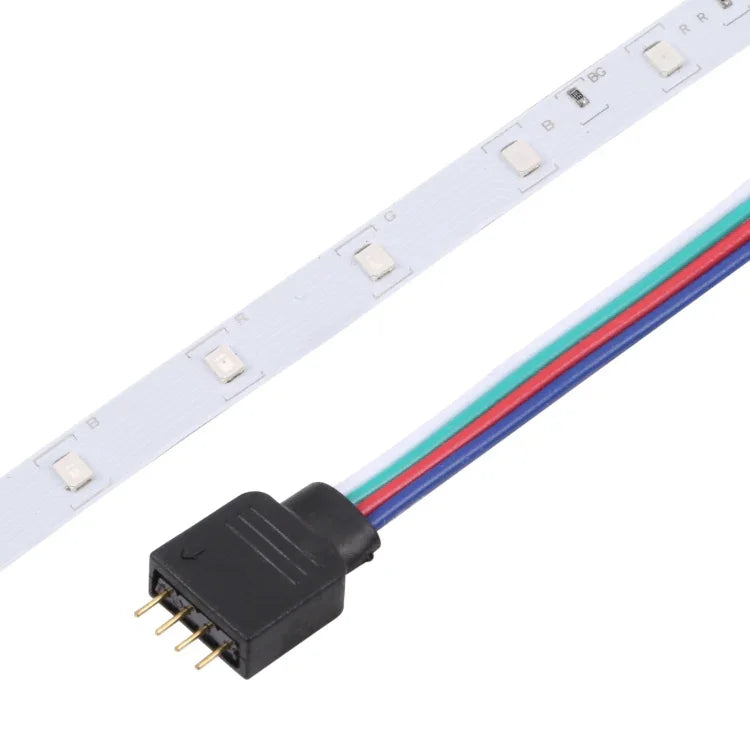 شريط إضاءة LED RGB 2835 SMD بدون غلاف، 60 مصباح LED/متر، الطول: 5 متر، 12 فولت 2 أمبير 100-240 فولت، مع جهاز تحكم عن بعد بـ 44 مفتاح