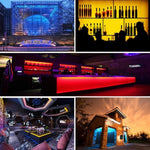 شريط إضاءة LED RGB 2835 SMD بدون غلاف مع تحكم ذكي عبر تطبيق بلوتوث، 60 مصباح LED/متر، الطول: 5 متر، 12 فولت 2 أمبير 100-240 فولت