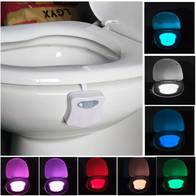 8 ألوان إضاءة داخلية أضواء ليلية مع حساس حركة ضوء غطاء مقعد مرحاض LED، LED1660، LED1660US