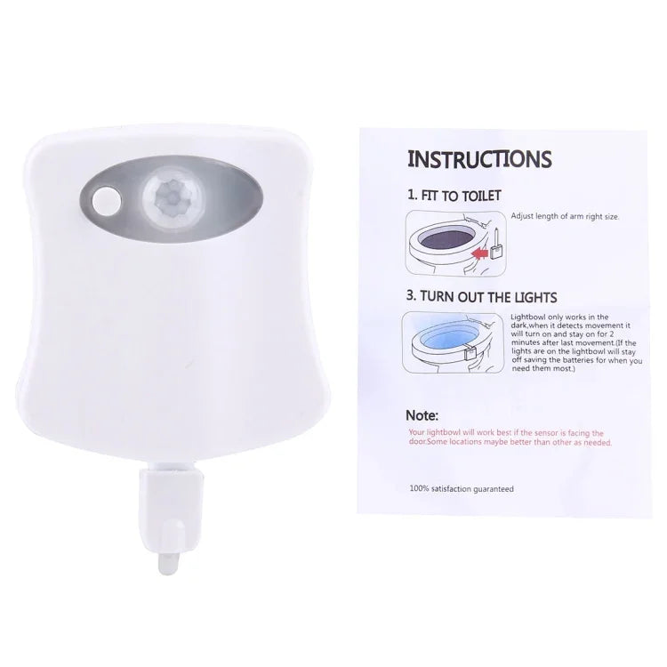 8 ألوان إضاءة داخلية أضواء ليلية مع حساس حركة ضوء غطاء مقعد مرحاض LED، LED1660، LED1660US