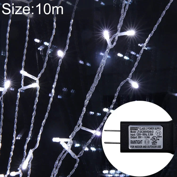 100 LED أضواء سلسلة خرافية زخرفية مع وصلة نهائية و8 وظائف نمط، قابس أمريكي، 10 أمتار ضوء أبيض