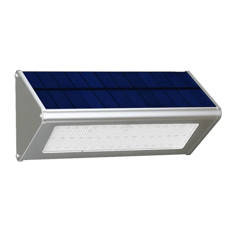 800 لومن 48 مصباح LED SMD 2835 مثلث حساس توفير الطاقة ضوء جداري مع لوحة شمسية ومفتاح مخفي للحديقة / الفناء / التخييم الخارجي (فضي)