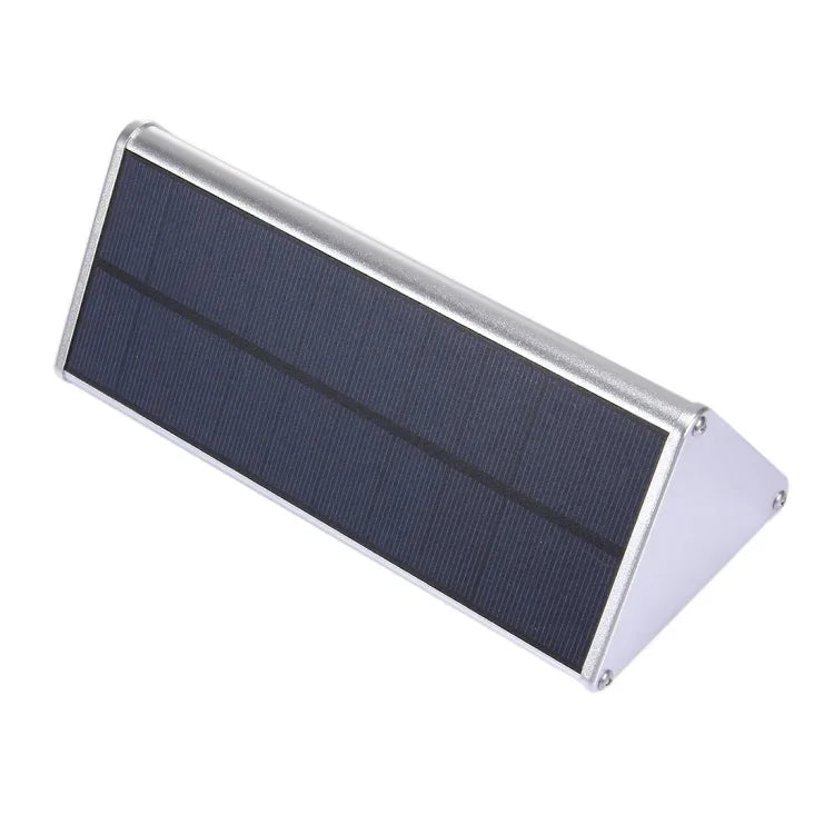 800 لومن 48 مصباح LED SMD 2835 مثلث حساس توفير الطاقة ضوء جداري مع لوحة شمسية ومفتاح مخفي للحديقة / الفناء / التخييم الخارجي (فضي)