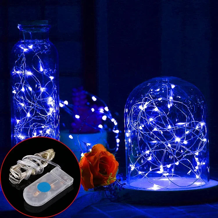 20 مصباح LED SMD 0603 مقاوم للماء IP65 مع بطاريات زر CR2032، ضوء أزرق 2 متر، ضوء أخضر 2 متر، ضوء أحمر 2 متر